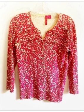 Charlotte Tarantola cardigan pink white floral sweater buttons ruffles silk